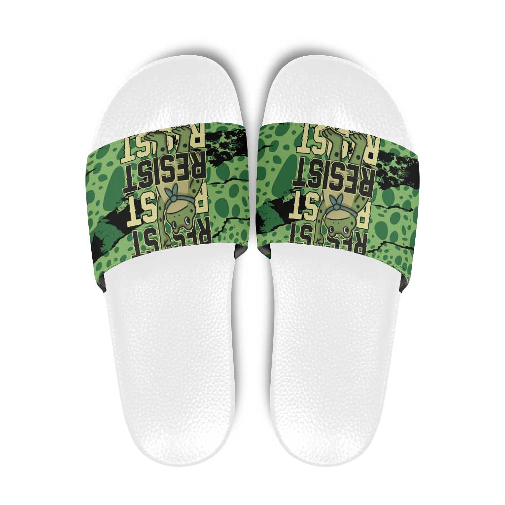Portland Frog Protest Slide Sandals Only You Can Prevent Fascism - Wonder Print Shop