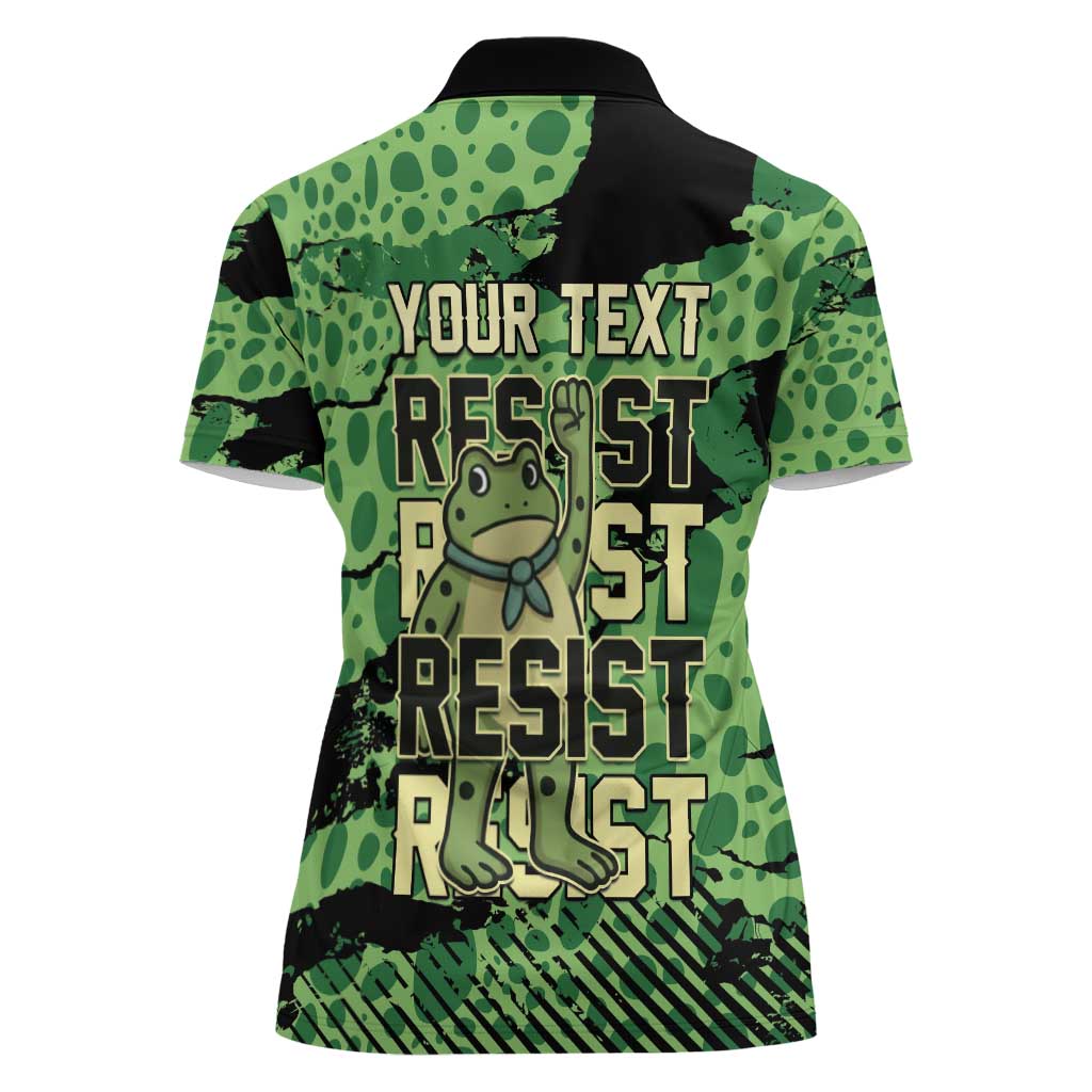 Personalized Portland Frog Protest Women Polo Shirt Only You Can Prevent Fascism - Wonder Print Shop