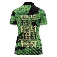 Personalized Portland Frog Protest Women Polo Shirt Only You Can Prevent Fascism - Wonder Print Shop