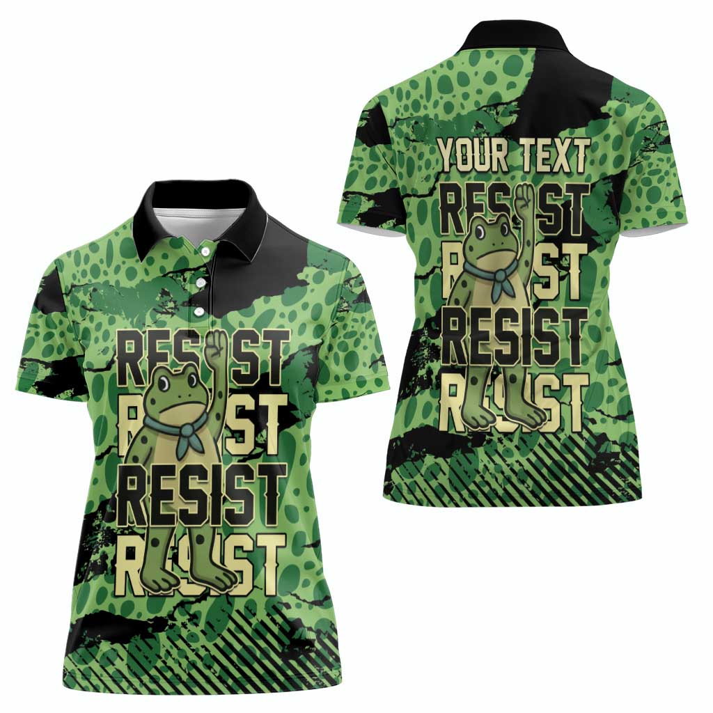 Personalized Portland Frog Protest Women Polo Shirt Only You Can Prevent Fascism - Wonder Print Shop