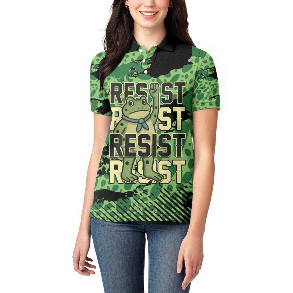 Personalized Portland Frog Protest Women Polo Shirt Only You Can Prevent Fascism - Wonder Print Shop