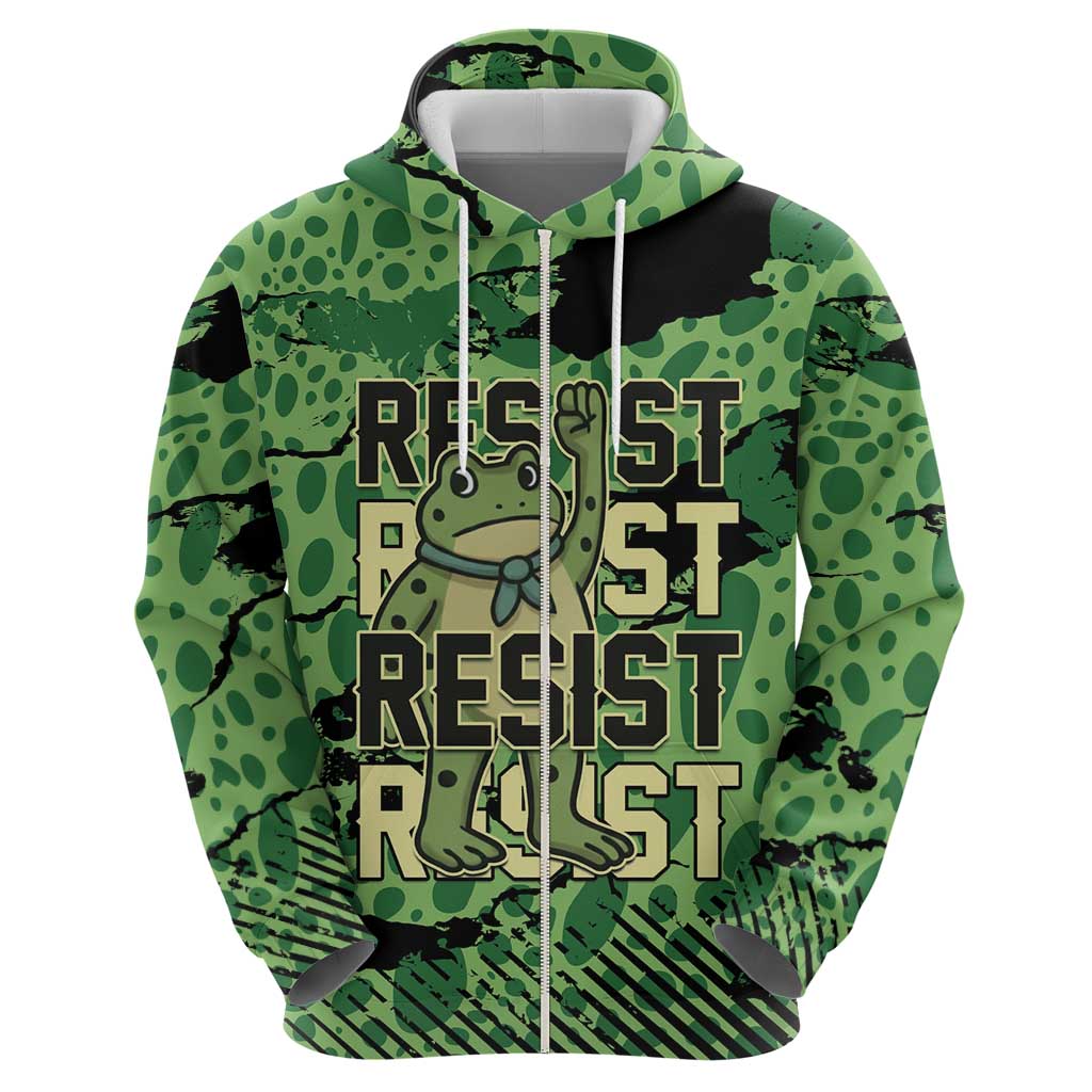 Personalized Portland Frog Protest Zip Hoodie Only You Can Prevent Fascism - Wonder Print Shop