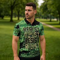 Personalized Portland Frog Protest Zipper Polo Shirt Only You Can Prevent Fascism - Wonder Print Shop