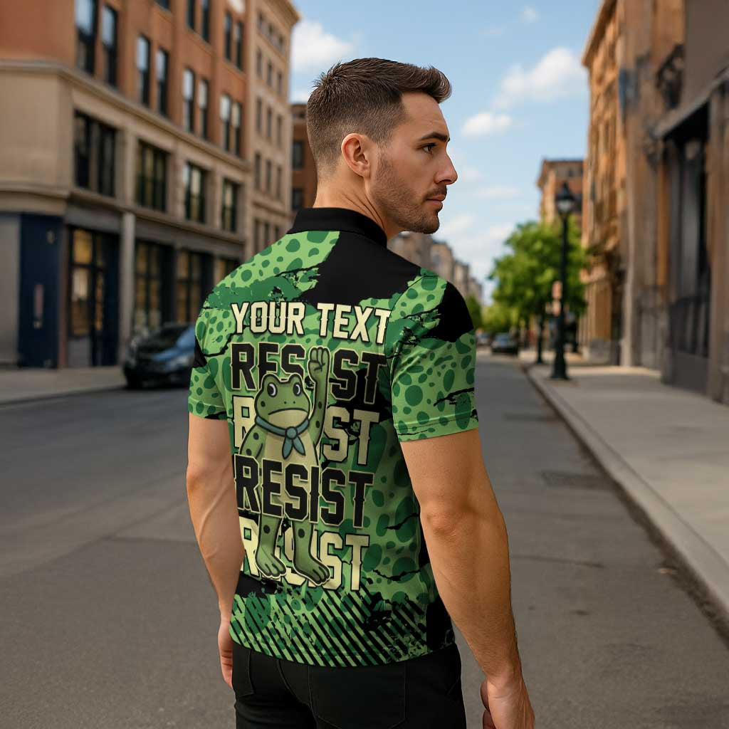 Personalized Portland Frog Protest Zipper Polo Shirt Only You Can Prevent Fascism - Wonder Print Shop
