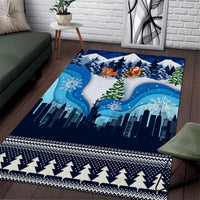 New York Christmas Area Rug Manhattan Statue Of Liberty - Wonder Print Shop
