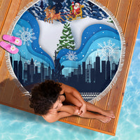 New York Christmas Beach Blanket Manhattan Statue Of Liberty - Wonder Print Shop
