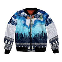 New York Christmas Bomber Jacket Manhattan Statue Of Liberty - Wonder Print Shop