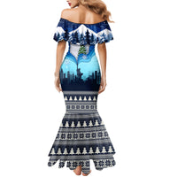 New York Christmas Family Matching Mermaid Dress and Hawaiian Shirt Manhattan Statue Of Liberty - Wonder Print Shop