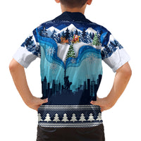 New York Christmas Family Matching Short Sleeve Bodycon Dress and Hawaiian Shirt Manhattan Statue Of Liberty - Wonder Print Shop