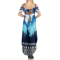 New York Christmas Family Matching Summer Maxi Dress and Hawaiian Shirt Manhattan Statue Of Liberty - Wonder Print Shop