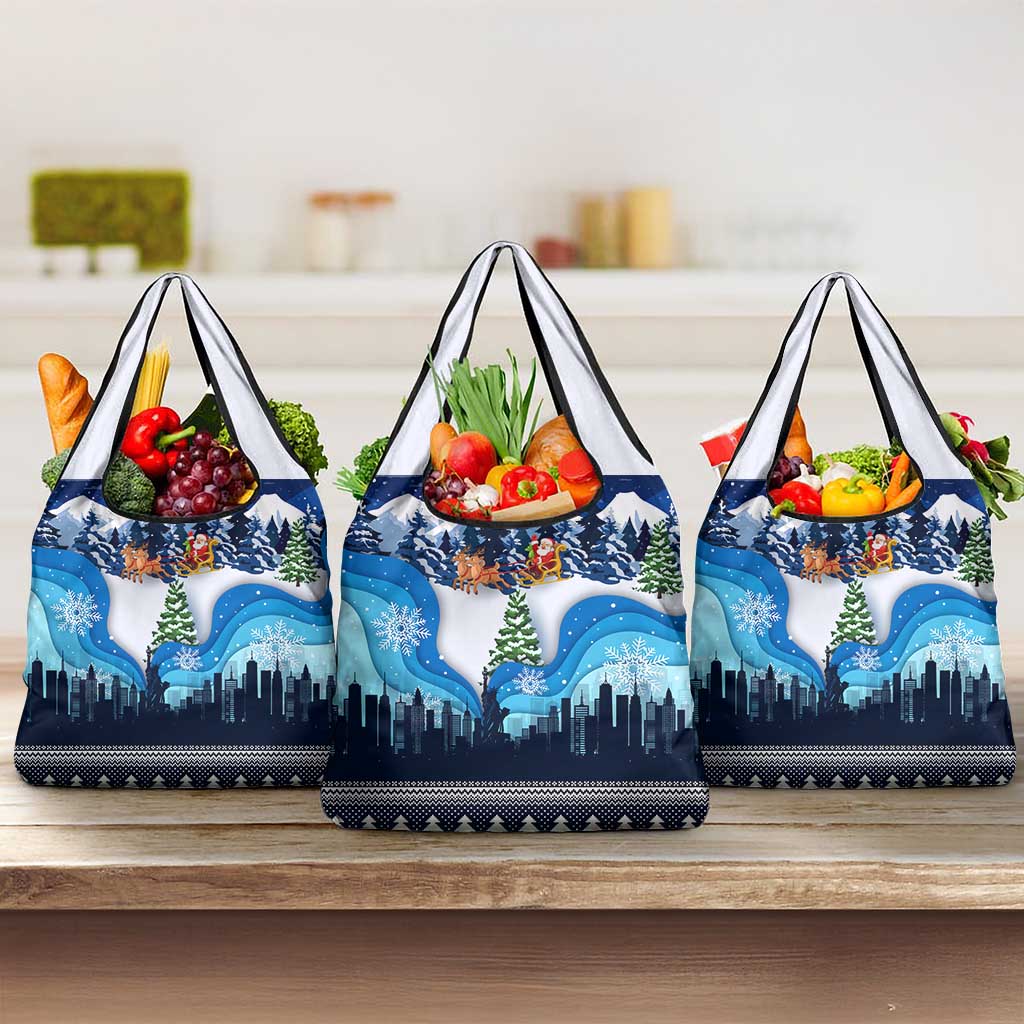 New York Christmas Grocery Bag Manhattan Statue Of Liberty