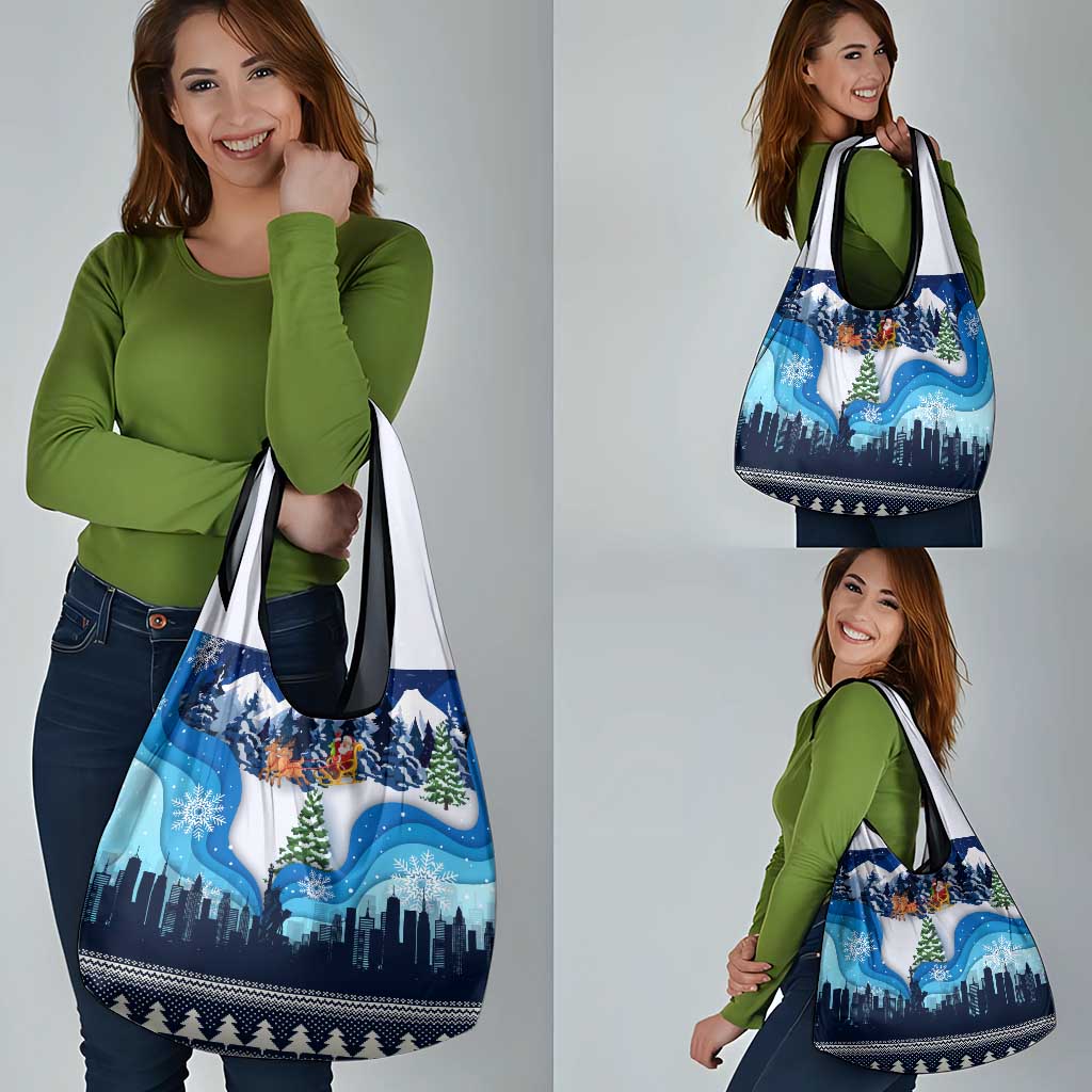 New York Christmas Grocery Bag Manhattan Statue Of Liberty