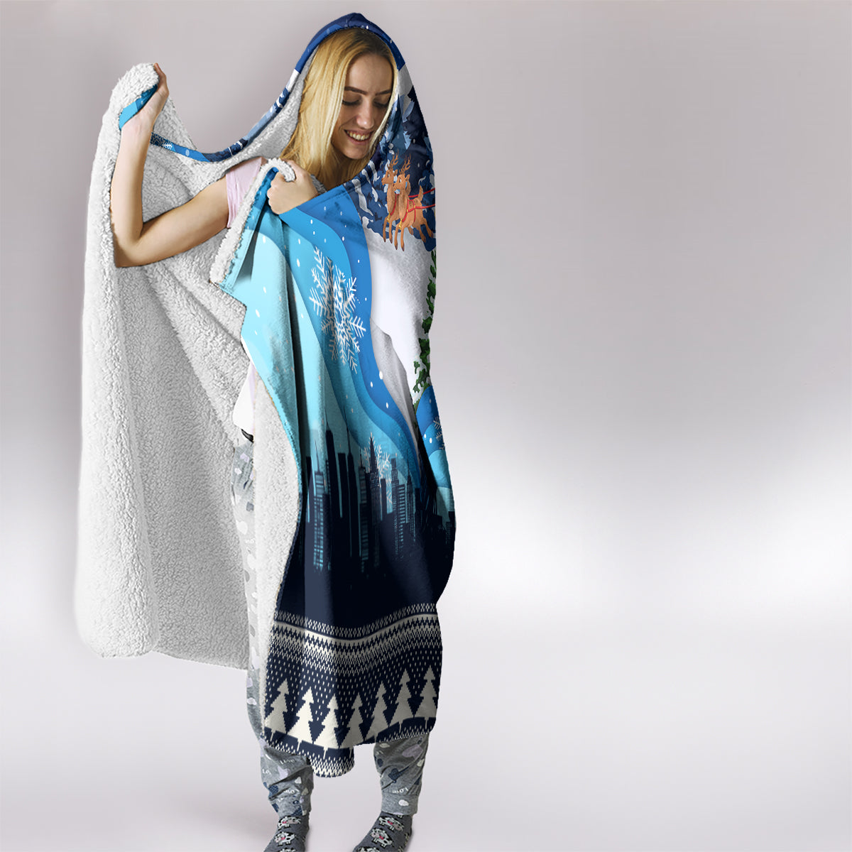 new-york-christmas-hooded-blanket-manhattan-statue-of-liberty