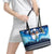 New York Christmas Leather Tote Bag Manhattan Statue Of Liberty - Wonder Print Shop