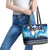 New York Christmas Leather Tote Bag Manhattan Statue Of Liberty - Wonder Print Shop