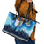 New York Christmas Leather Tote Bag Manhattan Statue Of Liberty - Wonder Print Shop