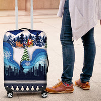 New York Christmas Luggage Cover Manhattan Statue Of Liberty - Wonder Print Shop