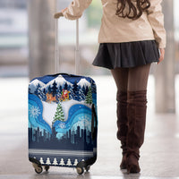 New York Christmas Luggage Cover Manhattan Statue Of Liberty - Wonder Print Shop