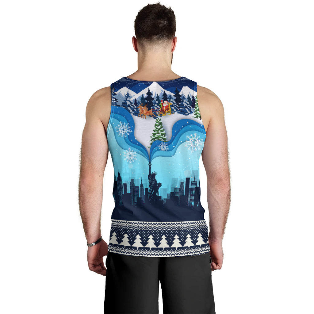 New York Christmas Men Tank Top Manhattan Statue Of Liberty - Wonder Print Shop