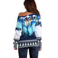 New York Christmas Off Shoulder Sweater Manhattan Statue Of Liberty - Wonder Print Shop