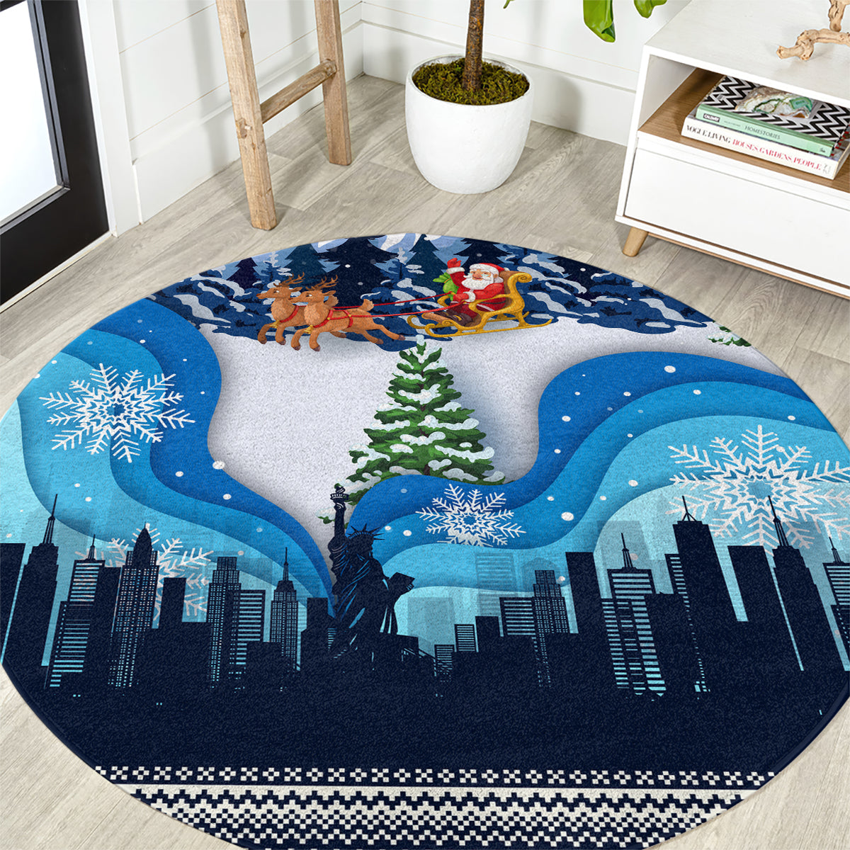 new-york-christmas-round-carpet-manhattan-statue-of-liberty