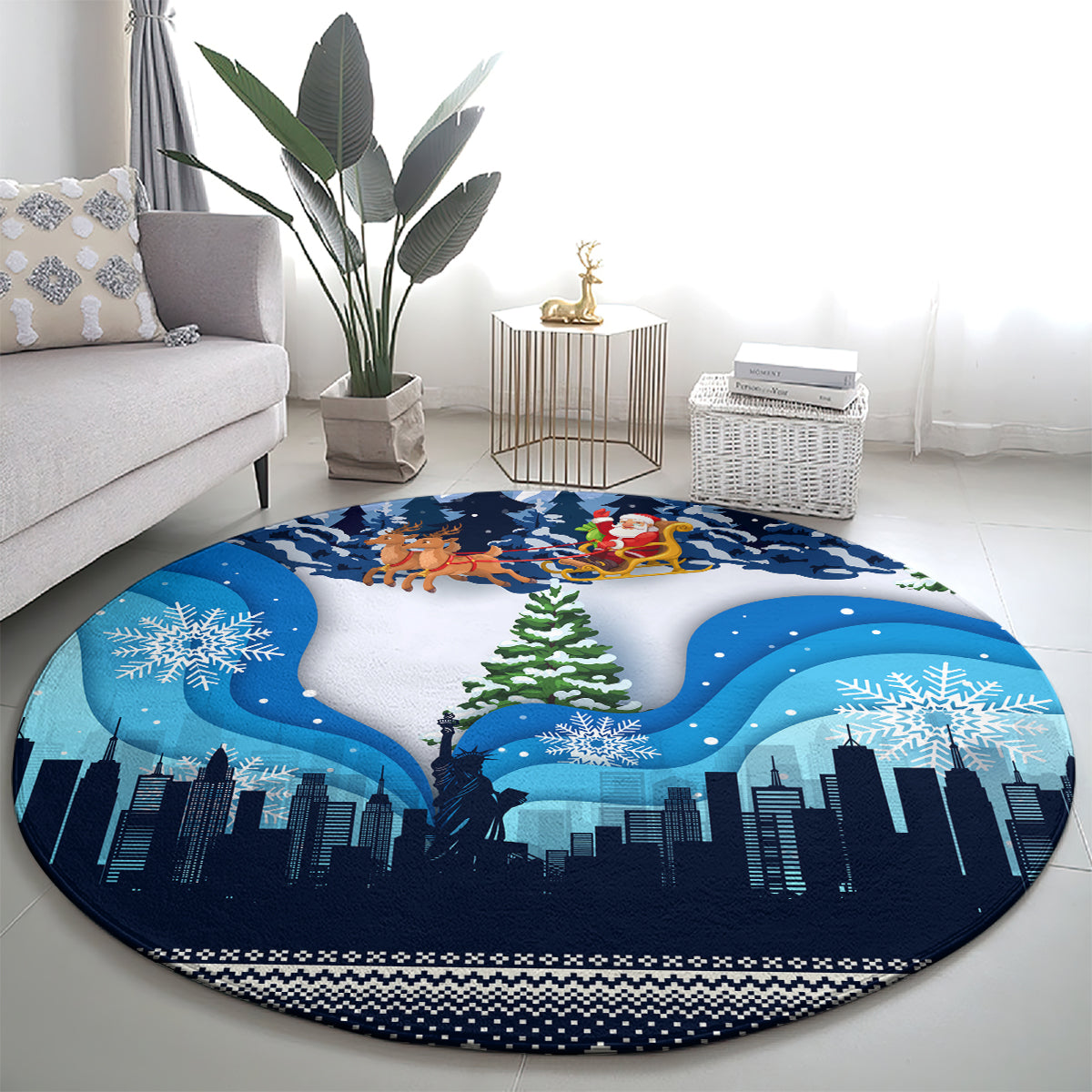new-york-christmas-round-carpet-manhattan-statue-of-liberty