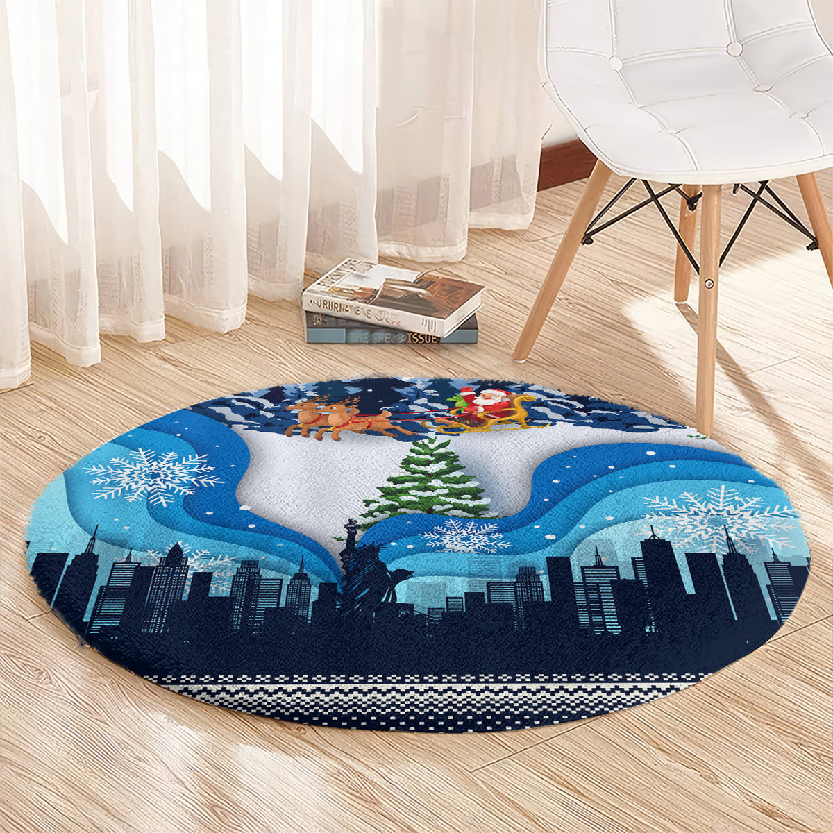 new-york-christmas-round-carpet-manhattan-statue-of-liberty