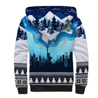 New York Christmas Sherpa Hoodie Manhattan Statue Of Liberty - Wonder Print Shop