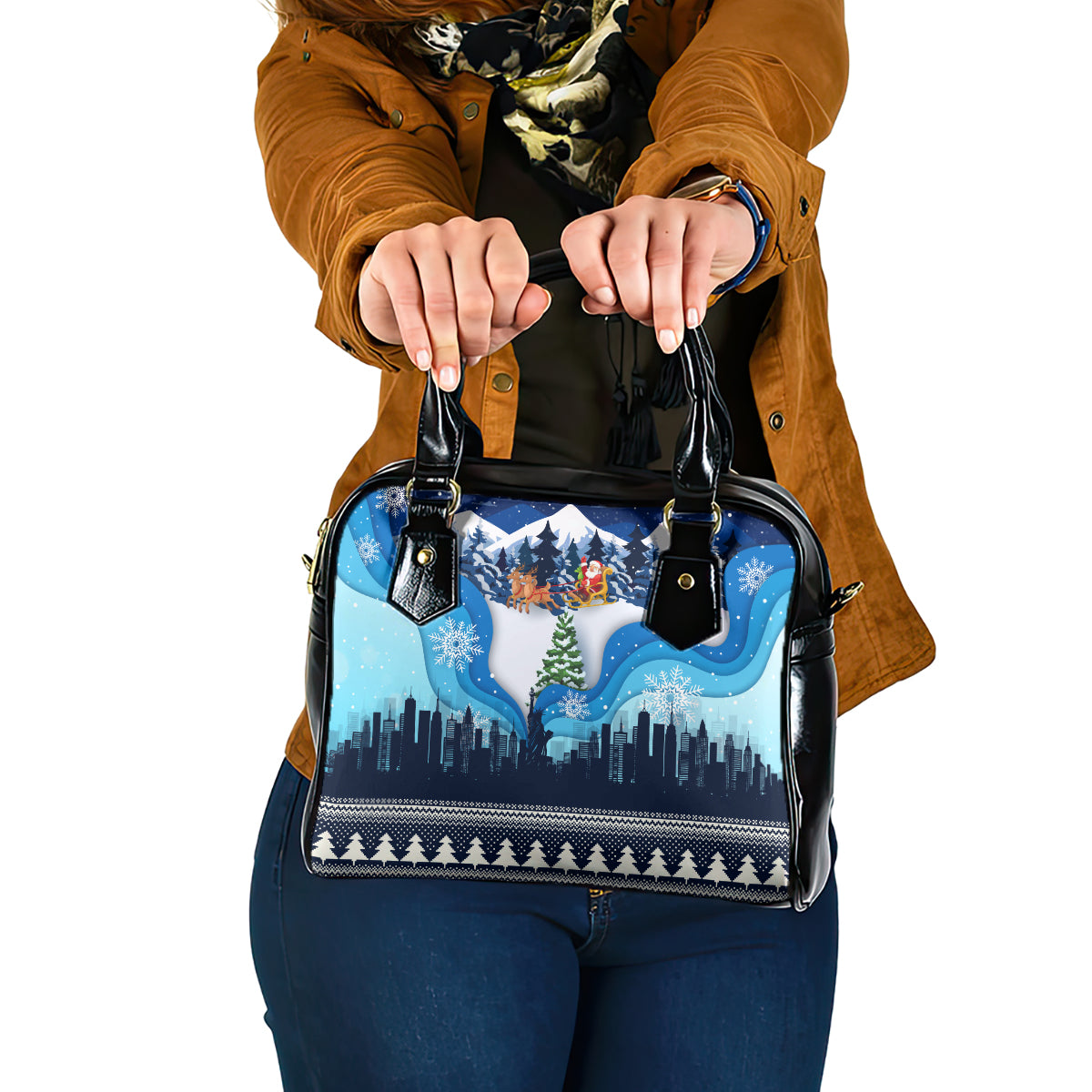 new-york-christmas-shoulder-handbag-manhattan-statue-of-liberty