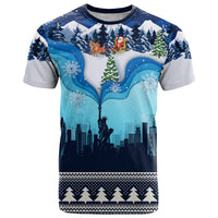 New York Christmas T Shirt Manhattan Statue Of Liberty - Wonder Print Shop