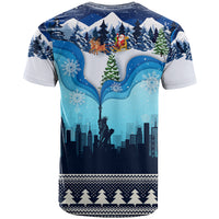 New York Christmas T Shirt Manhattan Statue Of Liberty - Wonder Print Shop