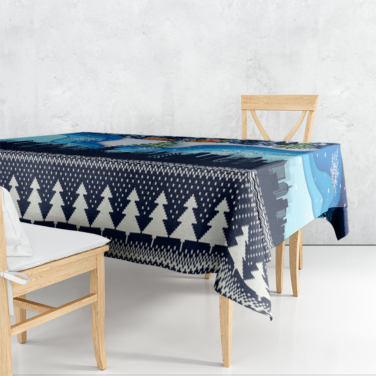 New York Christmas Tablecloth Manhattan Statue Of Liberty - Wonder Print Shop
