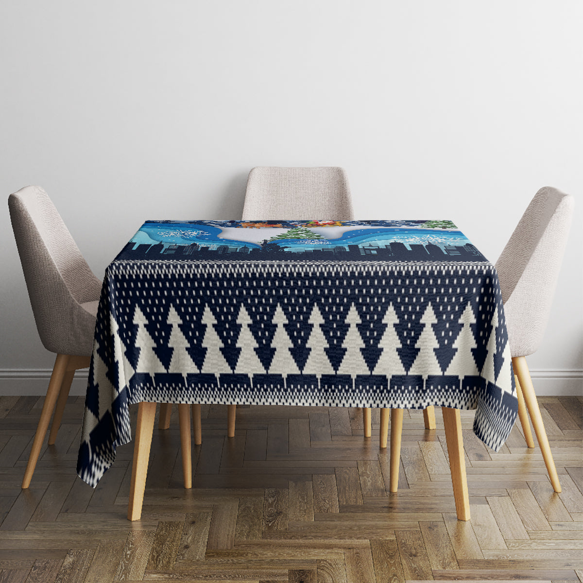 New York Christmas Tablecloth Manhattan Statue Of Liberty - Wonder Print Shop