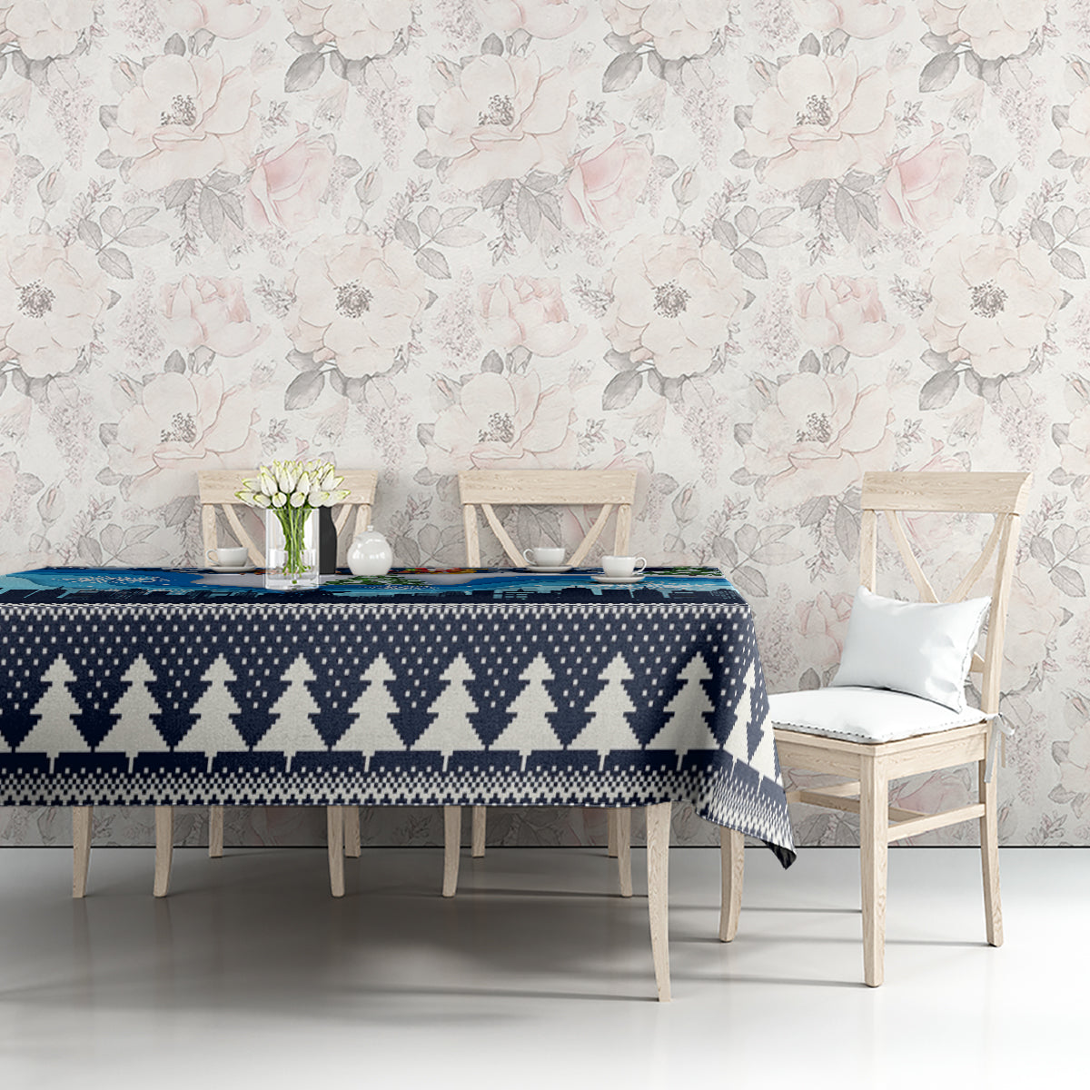 New York Christmas Tablecloth Manhattan Statue Of Liberty - Wonder Print Shop