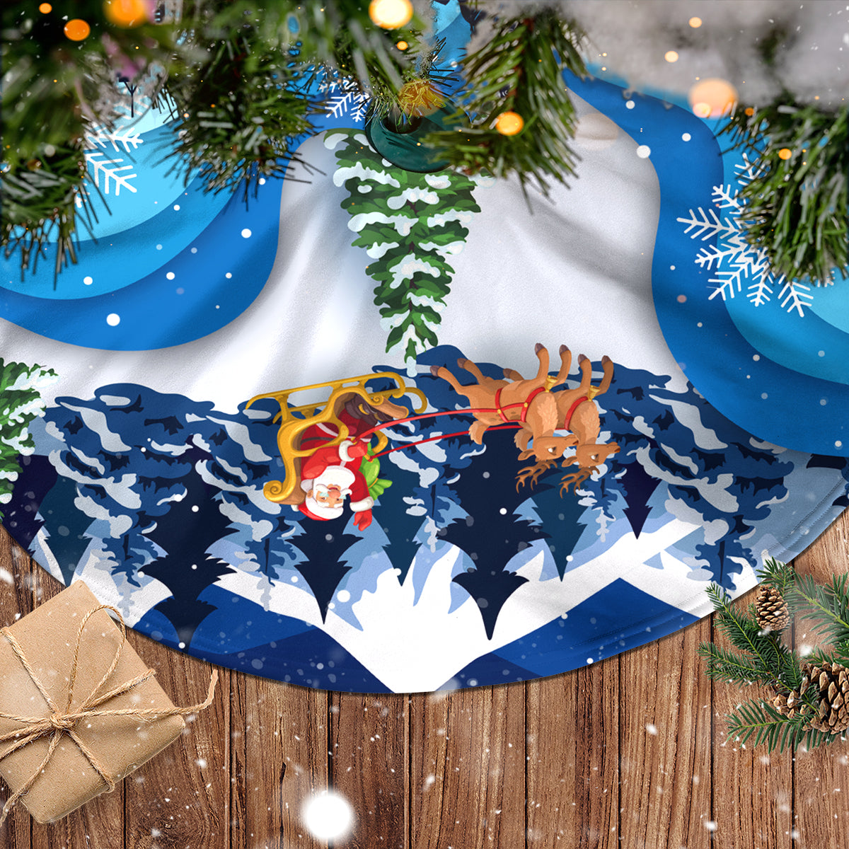 New York Christmas Tree Skirt Manhattan Statue Of Liberty - Wonder Print Shop