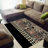 Hawaiian Quilt Area Rug Hibiscus Kakau Vintage Style - Wonder Print Shop