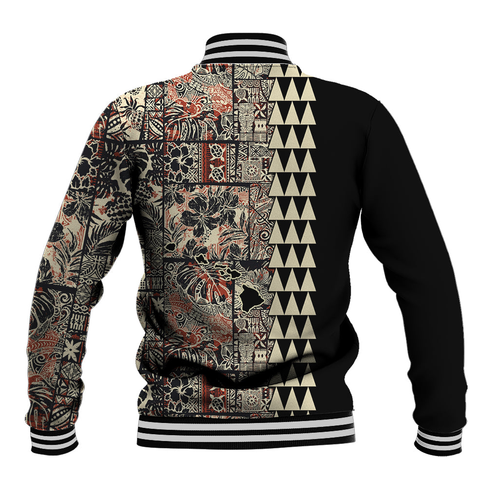 Hawaiian Quilt Baseball Jacket Hibiscus Kakau Vintage Style - Wonder Print Shop