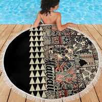 Hawaiian Quilt Beach Blanket Hibiscus Kakau Vintage Style - Wonder Print Shop