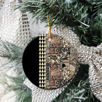 Hawaiian Quilt Ceramic Ornament Hibiscus Kakau Vintage Style - Wonder Print Shop