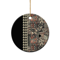 Hawaiian Quilt Ceramic Ornament Hibiscus Kakau Vintage Style - Wonder Print Shop