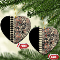 Hawaiian Quilt Ceramic Ornament Hibiscus Kakau Vintage Style - Wonder Print Shop