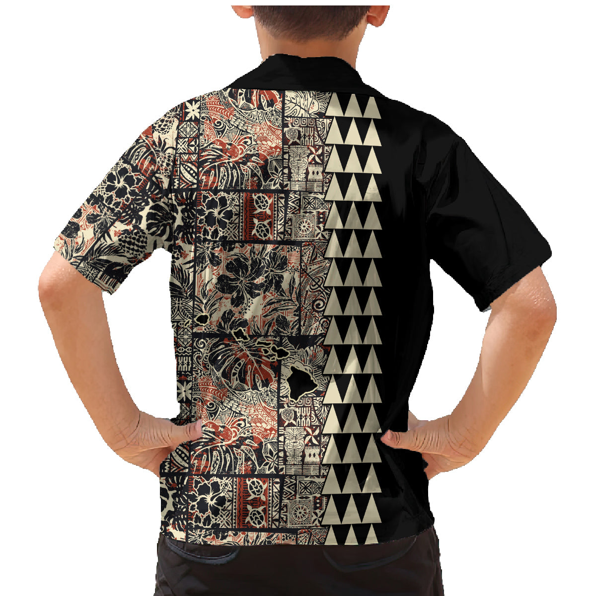 Hawaiian Quilt Family Matching Mermaid Dress and Hawaiian Shirt Hibiscus Kakau Vintage Style - Wonder Print Shop