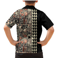 Hawaiian Quilt Family Matching Mermaid Dress and Hawaiian Shirt Hibiscus Kakau Vintage Style - Wonder Print Shop