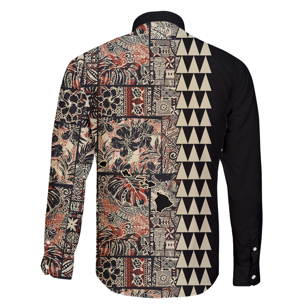 Hawaiian Quilt Family Matching Mermaid Dress and Hawaiian Shirt Hibiscus Kakau Vintage Style - Wonder Print Shop