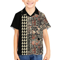 Hawaiian Quilt Family Matching Summer Maxi Dress and Hawaiian Shirt Hibiscus Kakau Vintage Style - Wonder Print Shop