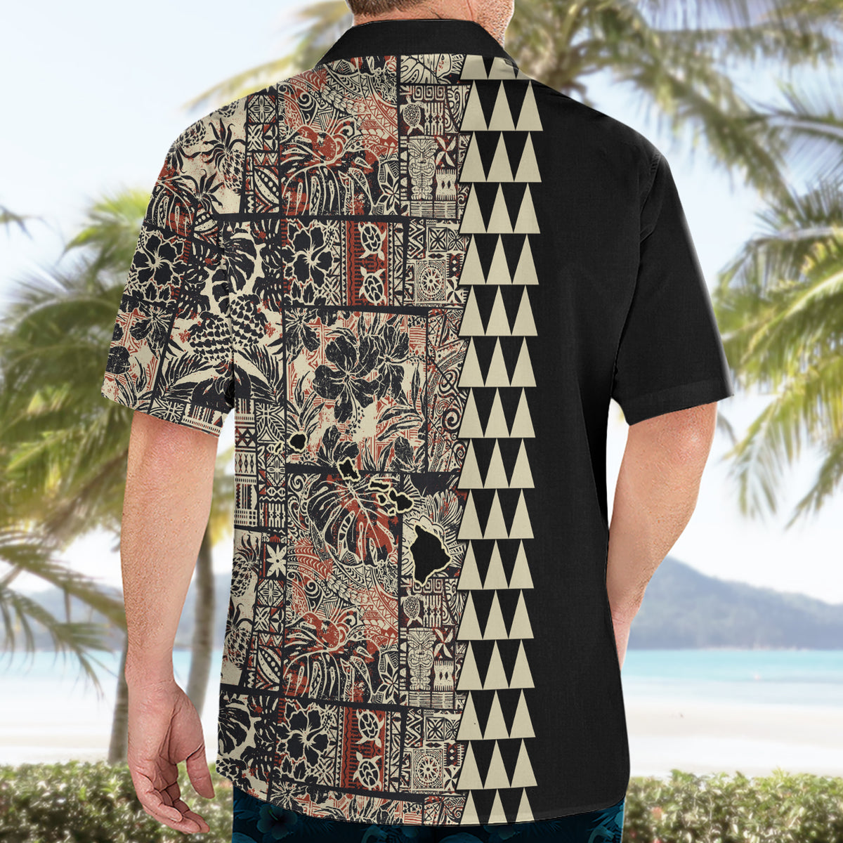 Hawaiian Quilt Hawaiian Shirt Hibiscus Kakau Vintage Style - Wonder Print Shop