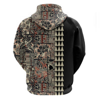 Hawaiian Quilt Hoodie Hibiscus Kakau Vintage Style - Wonder Print Shop