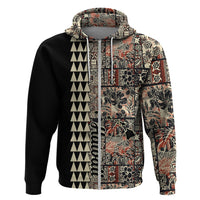 Hawaiian Quilt Hoodie Hibiscus Kakau Vintage Style - Wonder Print Shop