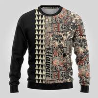 Hawaii Quilt Ugly Christmas Sweater Hibiscus Kakau Vintage Style - Wonder Print Shop