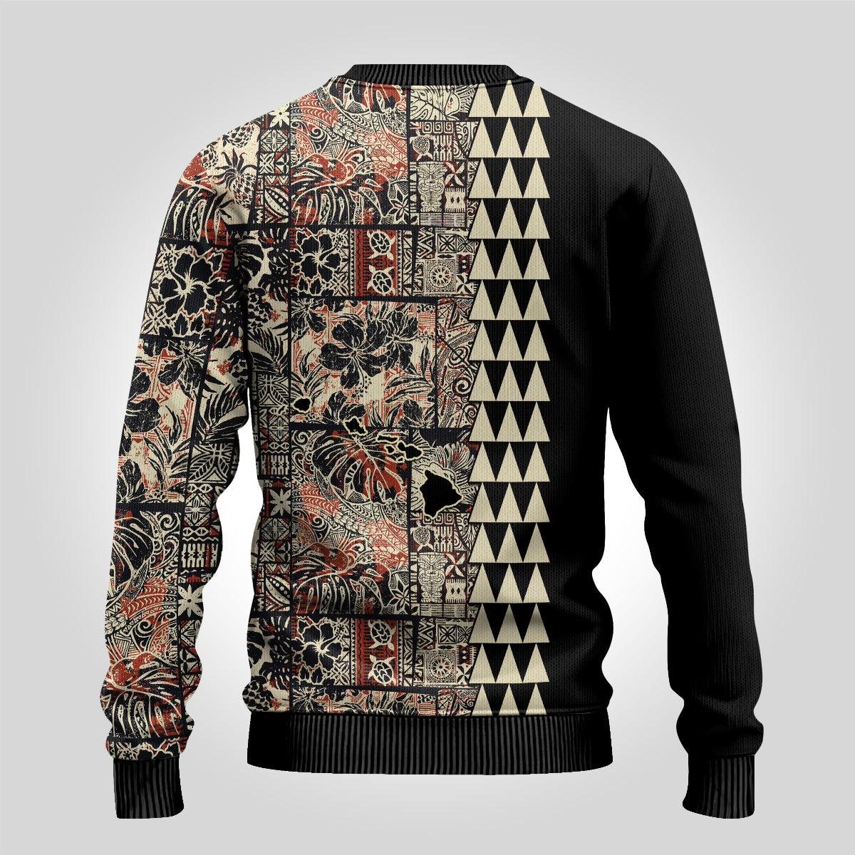 Hawaii Quilt Ugly Christmas Sweater Hibiscus Kakau Vintage Style - Wonder Print Shop